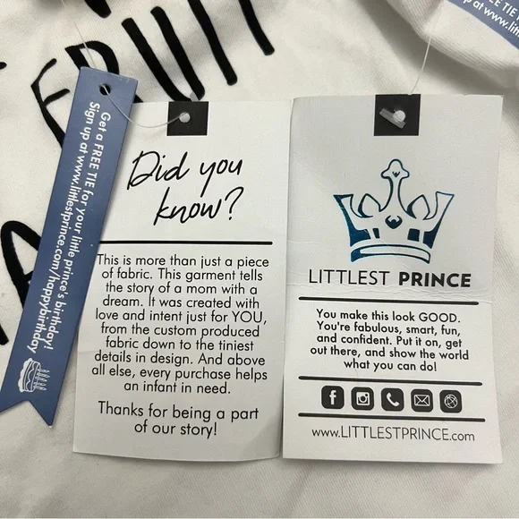 Littlest Prince Short Sleeve Raglan Graphic Tees Size 12 Months